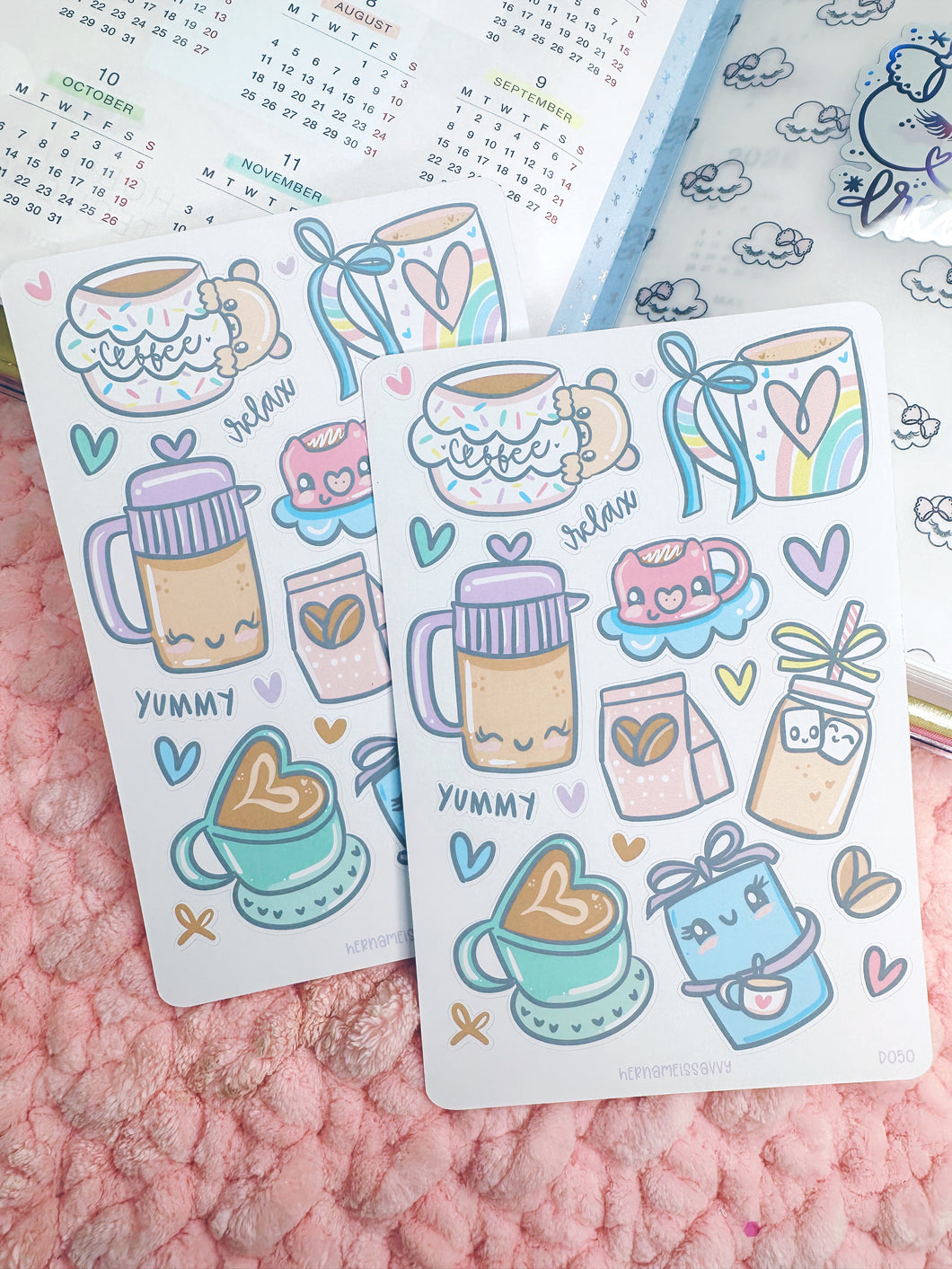 D050 - Coffee Time Deco Sticker Sheet