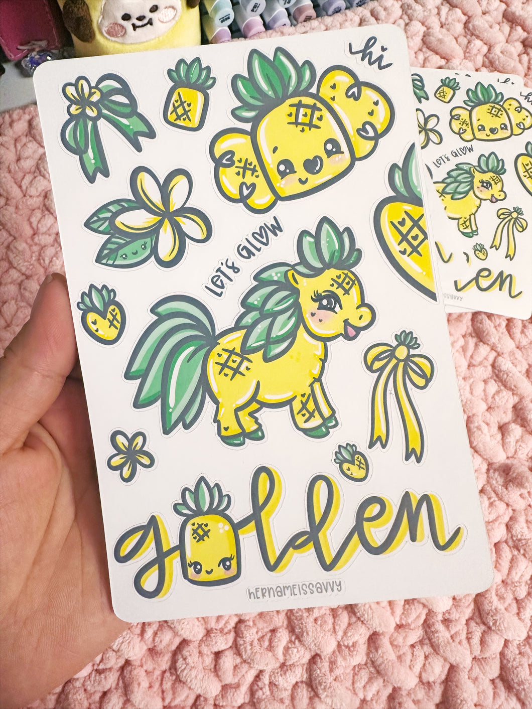 D044 - Pineapple Pony Deco Sticker Sheet