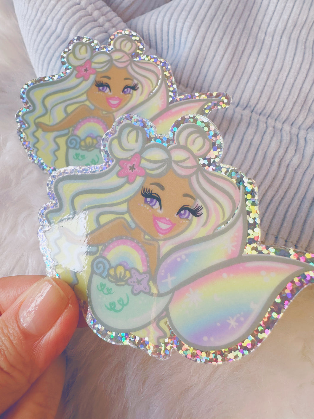 Glittery Sunday Soulshine Mermaid Waterproof Sticker
