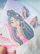 Load image into Gallery viewer, Black &amp; Pink Mermaid Sticker
