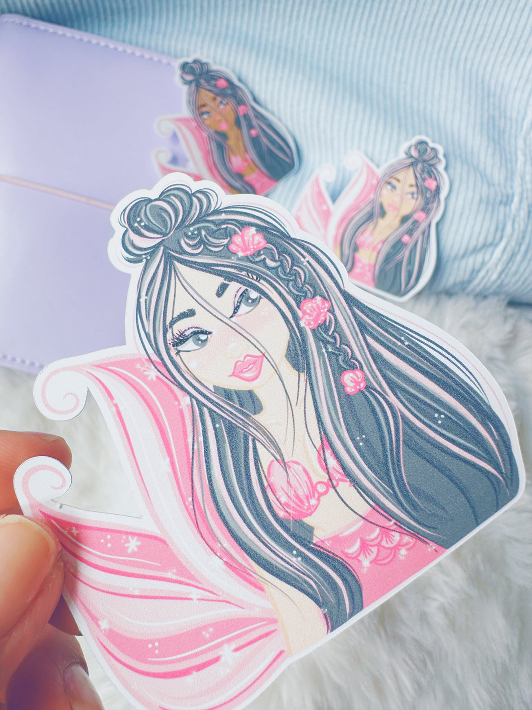 Black & Pink Mermaid Sticker