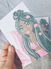 Load image into Gallery viewer, Black &amp; Pink Mermaid Glittery Print
