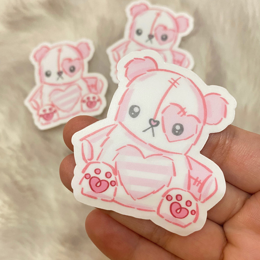 Panda Plushie Clear Vinyl Sticker