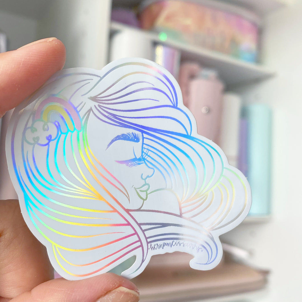 Holographic Dollie Waterproof Sticker