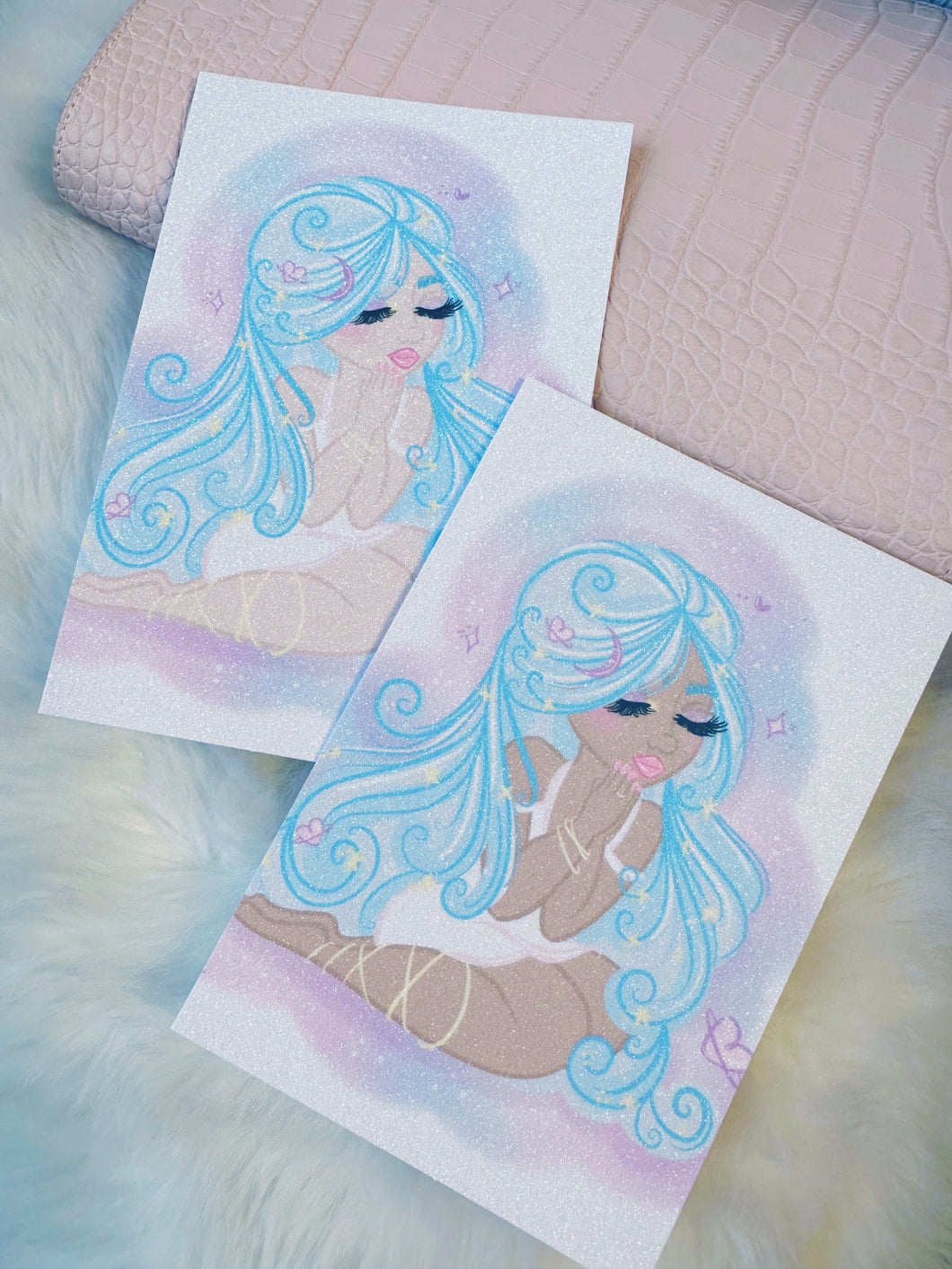 Focus On The Journey Praying Dollie Glittery Print