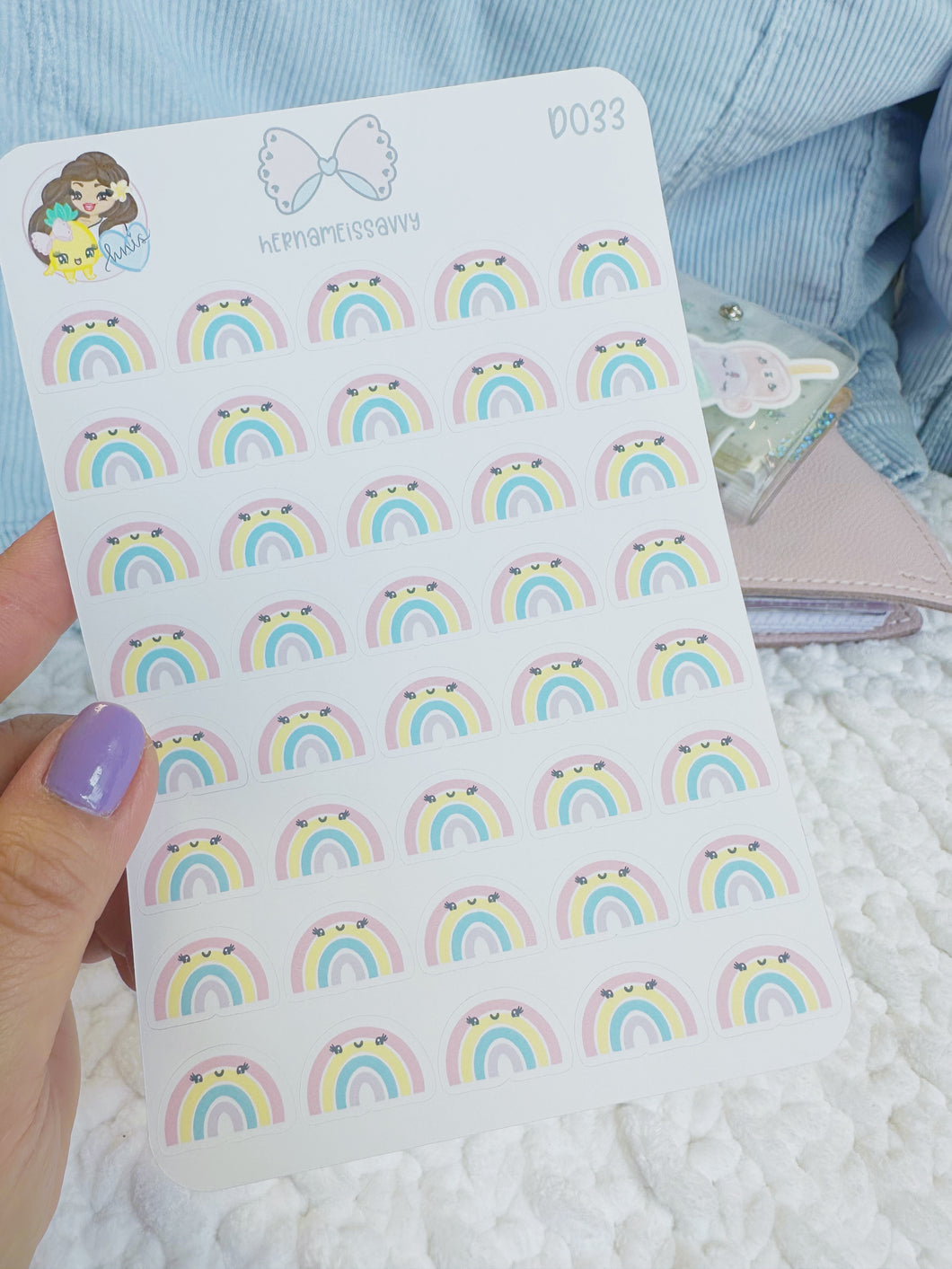 D033 - Kawaii Rainbows Sticker Sheet