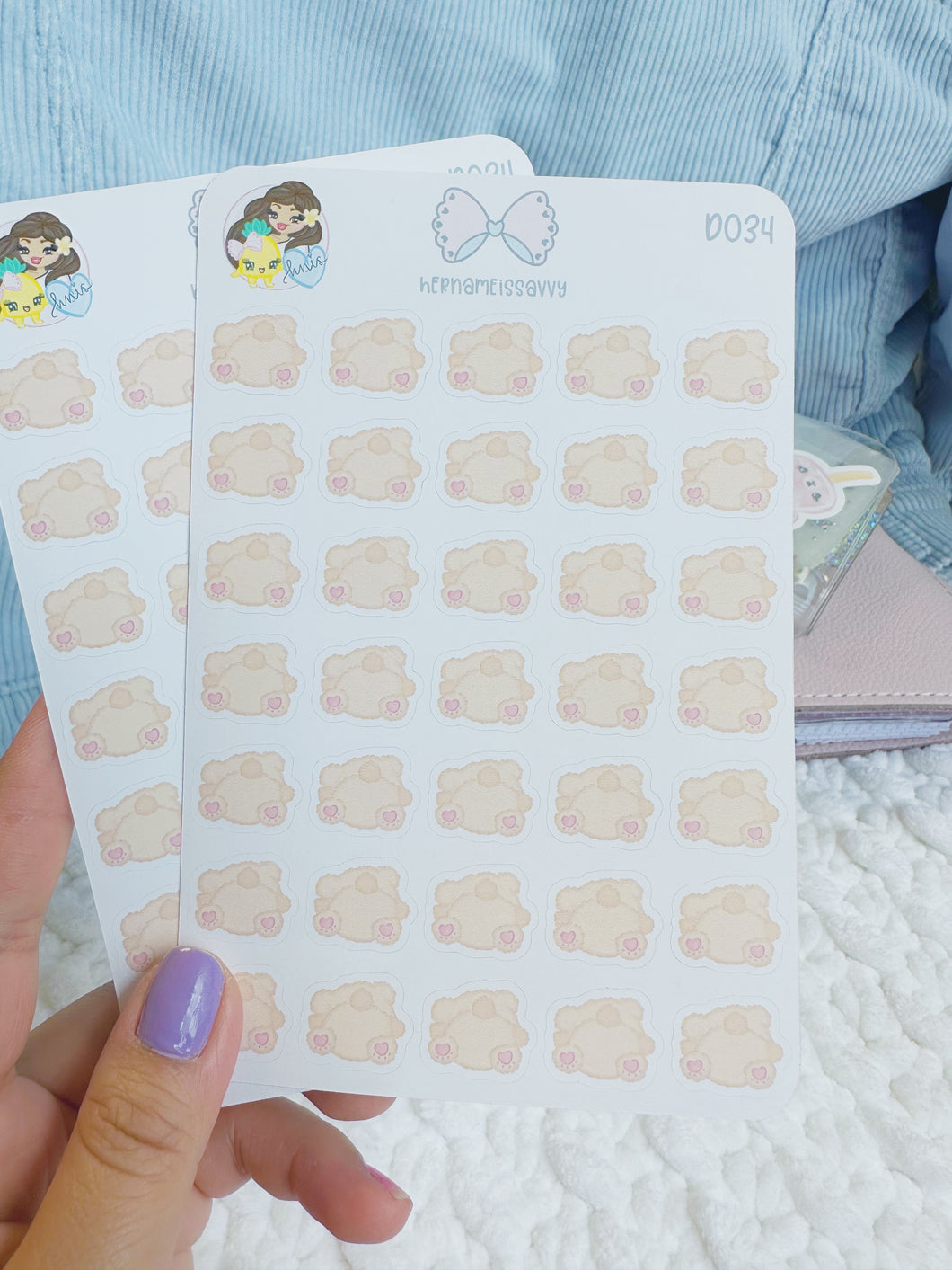 D034 - Bear Booties Sticker Sheet