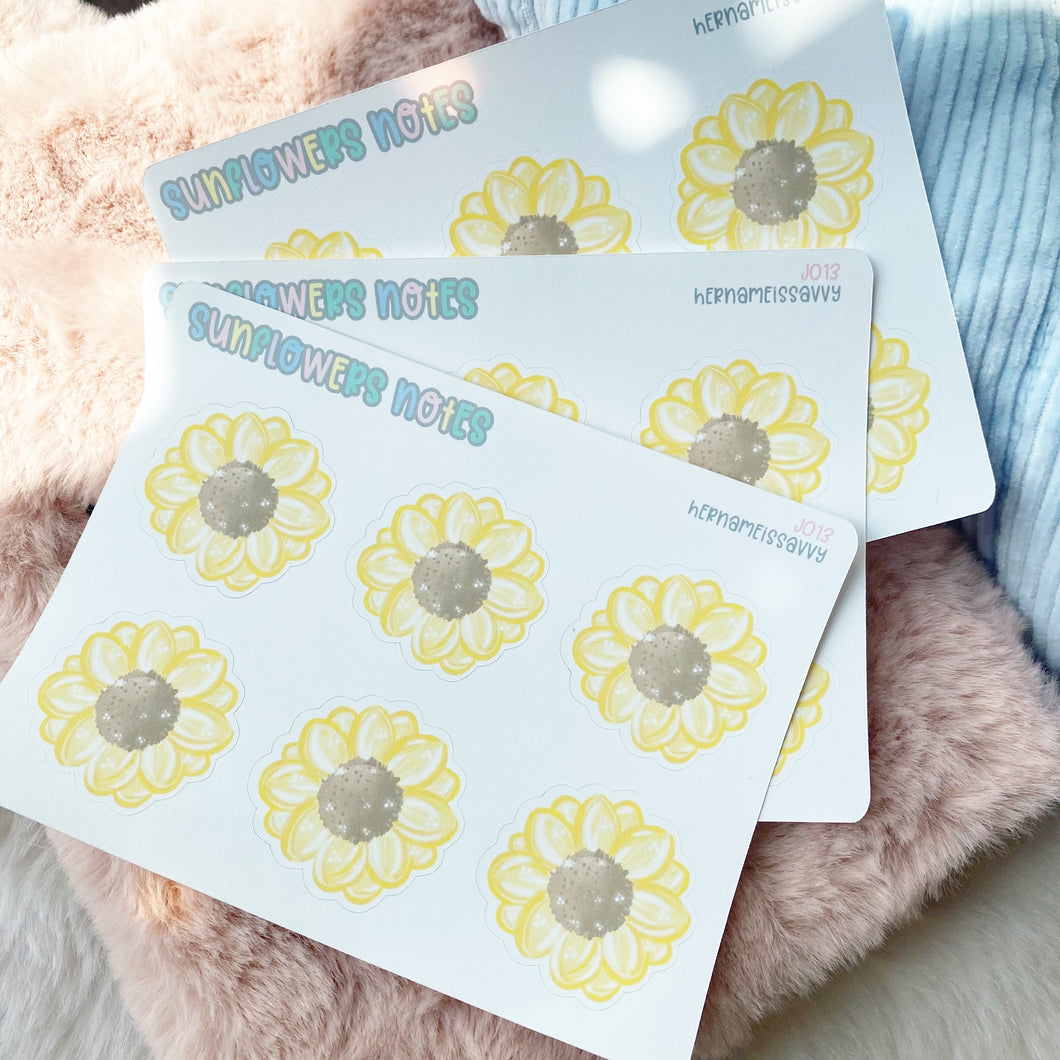 J013 - Sunflower Notes Sticker Sheet