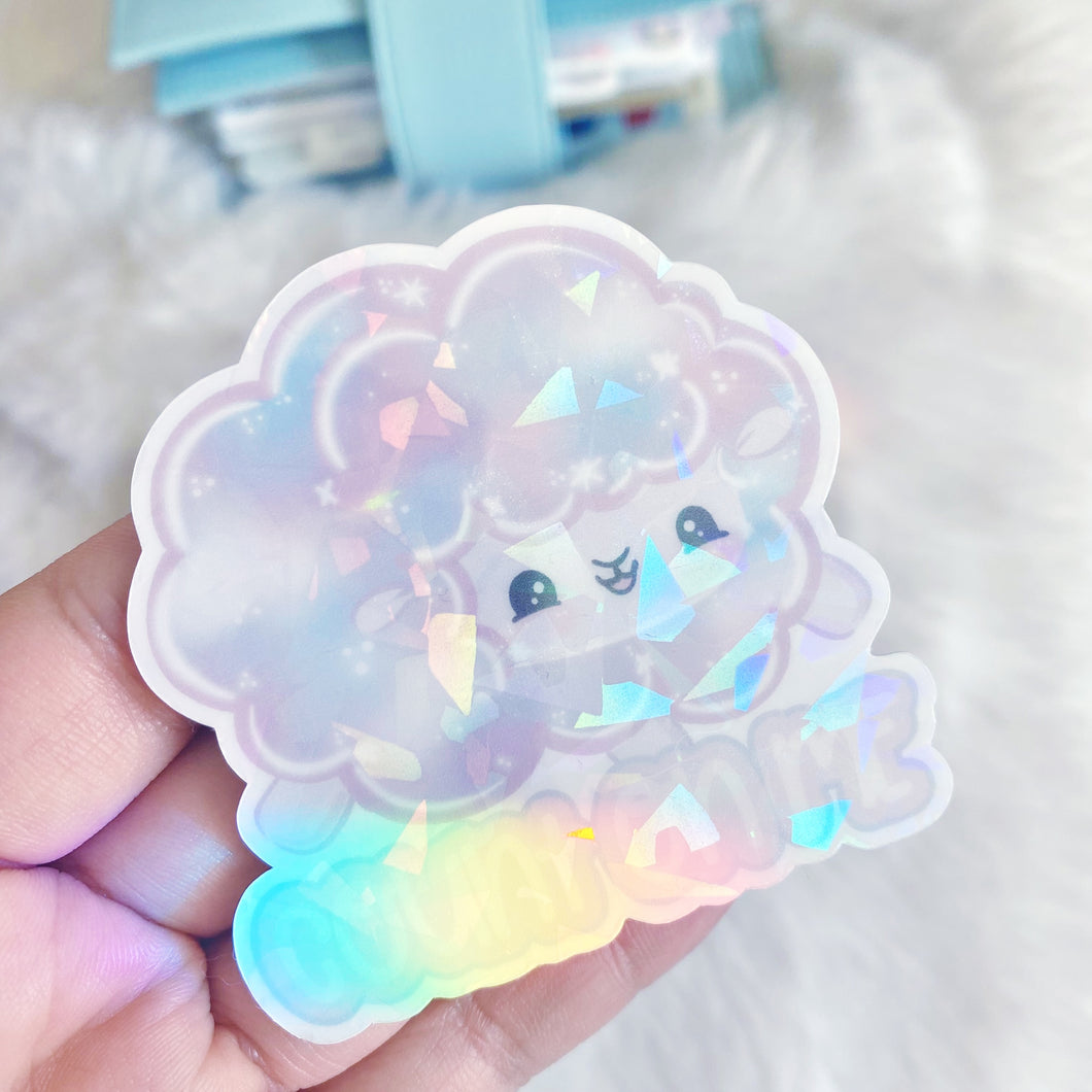 Count On Me - Dream Big Sheep - Holographic Waterproof Sticker