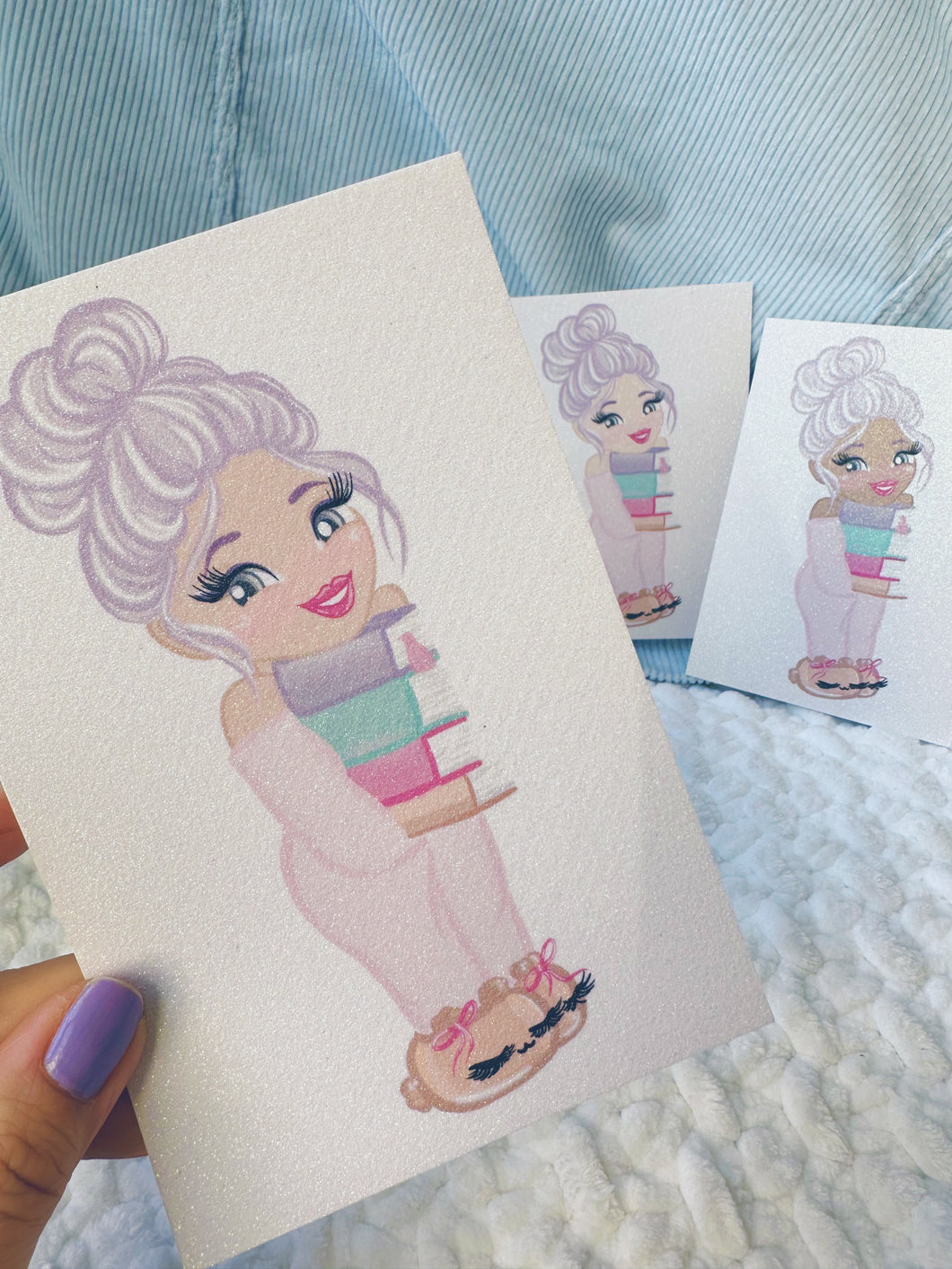 Let's Get Lost Chibi Glittery Print
