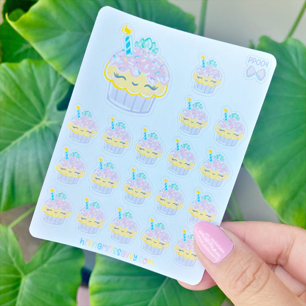PP004 - Cupcake Pihaaloha Pineapple Sticker Sheet