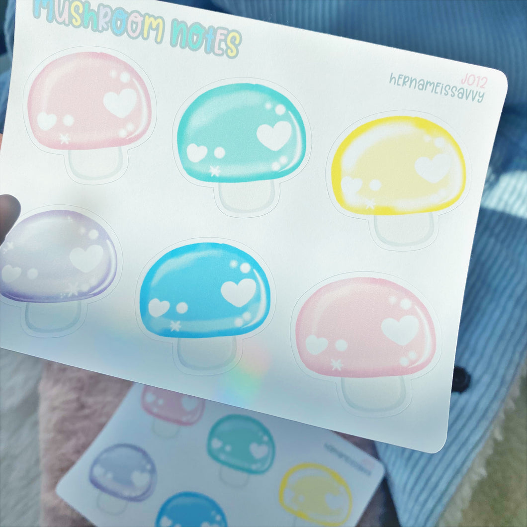 J012 - Mushroom Notes Sticker Sheet