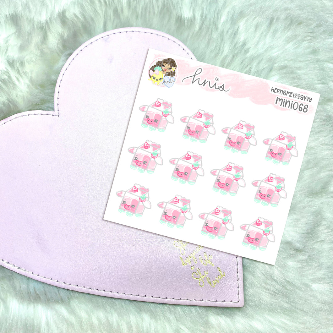 MINI068 - Berry Moo Milk Sticker Sheet